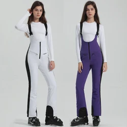 2025 Winter Skiing Pants Female High Elastic Snow Jumpsuits Mountain Windproof Trousers Outdoor Snowboard Sport Woman Overalls