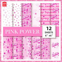 2024 New Barbie Pink Material Paper Handbook Wall Decoration Diy Girly Birthday Halloween Gift Wrapping Non-Sticky Background