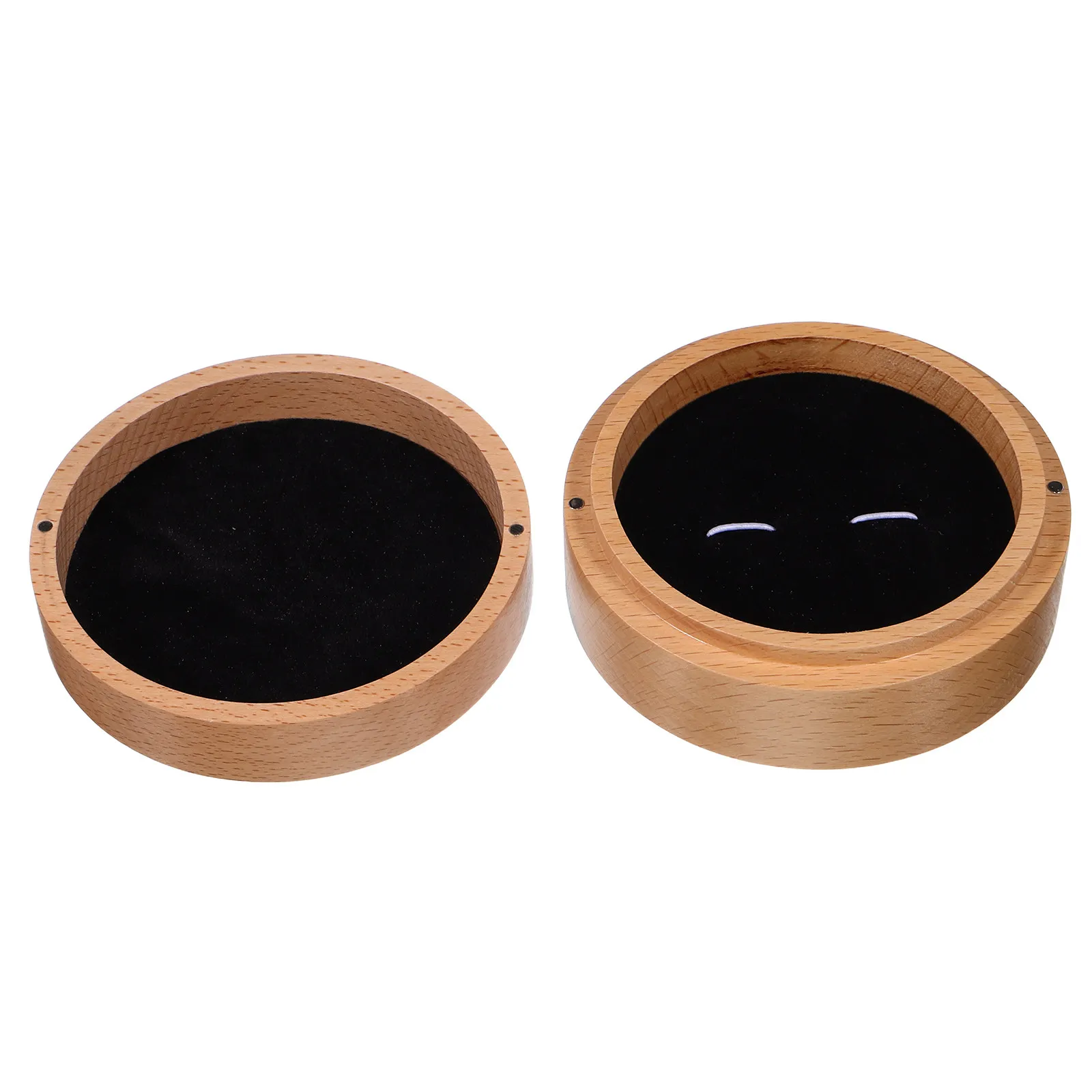 Wooden Cufflink Box Light Brown Small Vintage Rustic Jewelry Storage Case for Men Travel Tie Clip Organizer Cufflinks