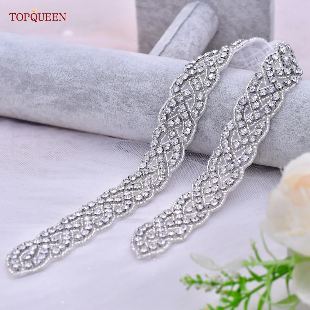 Topqueen S216 Luxe Diy Steentjes Applique Hot Koop Handgemaakte Bruid Vrouwen Riem Naaien Op Jurk Bag Kleding Accessoires Decoratie