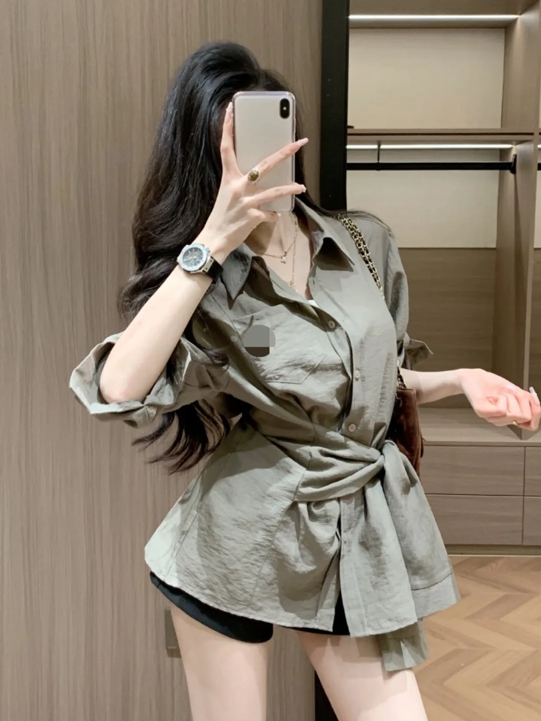 

Весна 2026: Повседневная корейская версия платья с поясом, удобная, приятная к телу, с эффектом утяжки талии, модная, для ежедневной носки