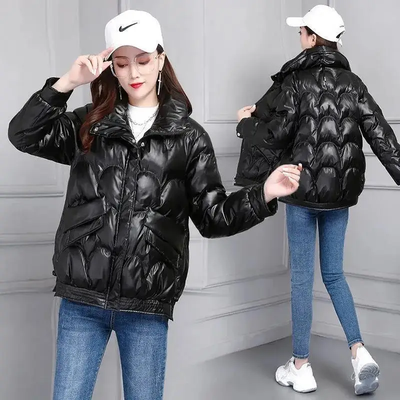 2023 Winter New Women Cotton Coat Winter Jacket Female Warm Large Size Parkas Thick Outwear Bright Face No Wash Overcoat