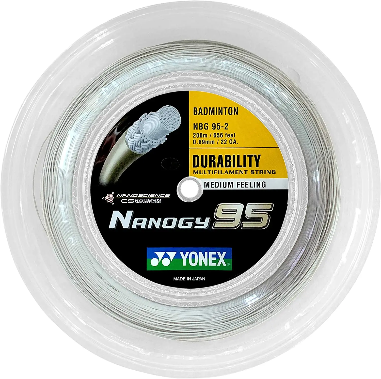 Yonex Badminton String BG95 Endurance Training 0.69mm (200m) BG95 Racket Strap Endurance Training Badminton String