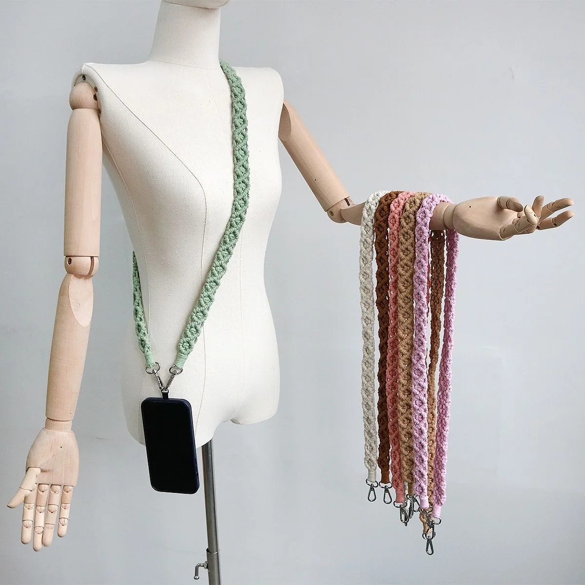 

Phone Lanyard Thickened Handmade Woven Camera Strap Woven Crossbody Macrame Strap Replaceable Bag Strap