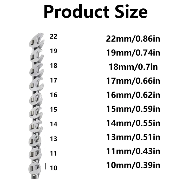 Набор гаечных ключей 3/8 дюйма, 10-22 мм, 3/8 дюйма, набор регулируемых гаечных ключей для механических работ, крепежные детали, аксессуары