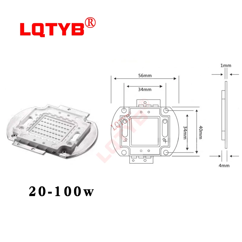 High Power Blue LED growth chip 460-470nm 1W 3W 5W 10W 20W 30W 50W 100W homemade COB LED bulb chip for LED plant growth lamp