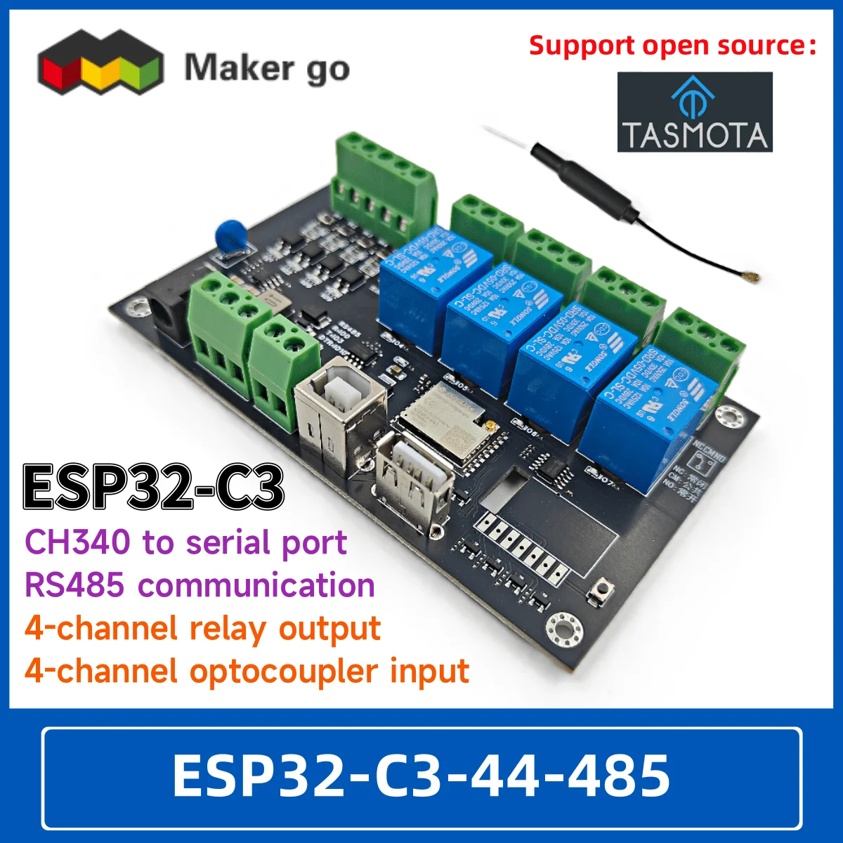 

Контроллер IoT ESP32-C3-4IN4OUT ESP32-C3 Реле TASMOTA Wireless