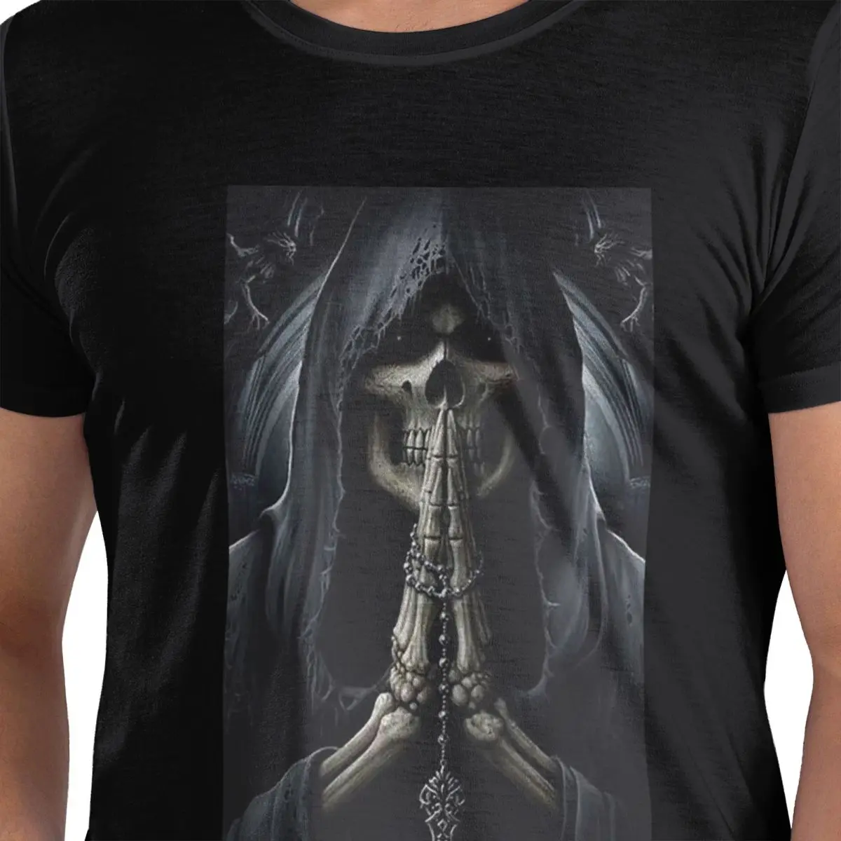 

Santa Muerte Saint Death Goth Mexican Muertos Череп Хлопковая футболка Мужские футболки большого размера Мужские футболки с круглым вырезом и коротким рукавом S-6XL