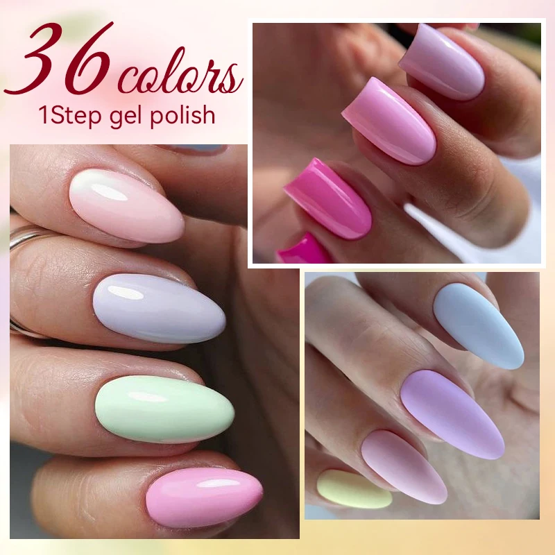 UR SUGAR 1-step Gel Polish 12ML Glitter Nail Spring Summer White Nude Pink Gel Nail Polish 3 IN 1 No Need Base Gel and Top Coat