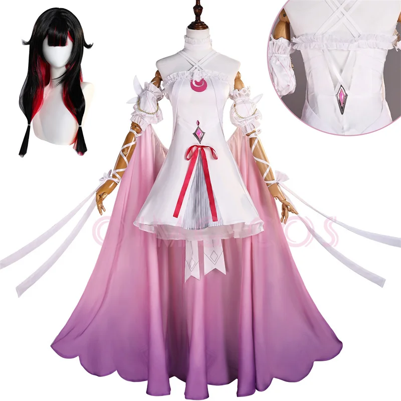 

Genshin Impact FES Columbina Cosplay Costume Adult Carnival Uniform Wig Anime Halloween Party Costumes Masquerade Game Women