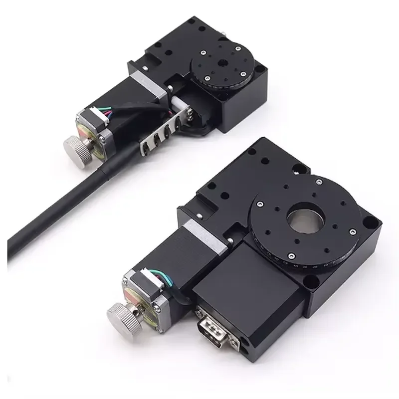 Motorized Rotary Table Milling Small Angle Ball Screw Fine Tuning 360 Travel Stage Platform High Precision 0.01 30m