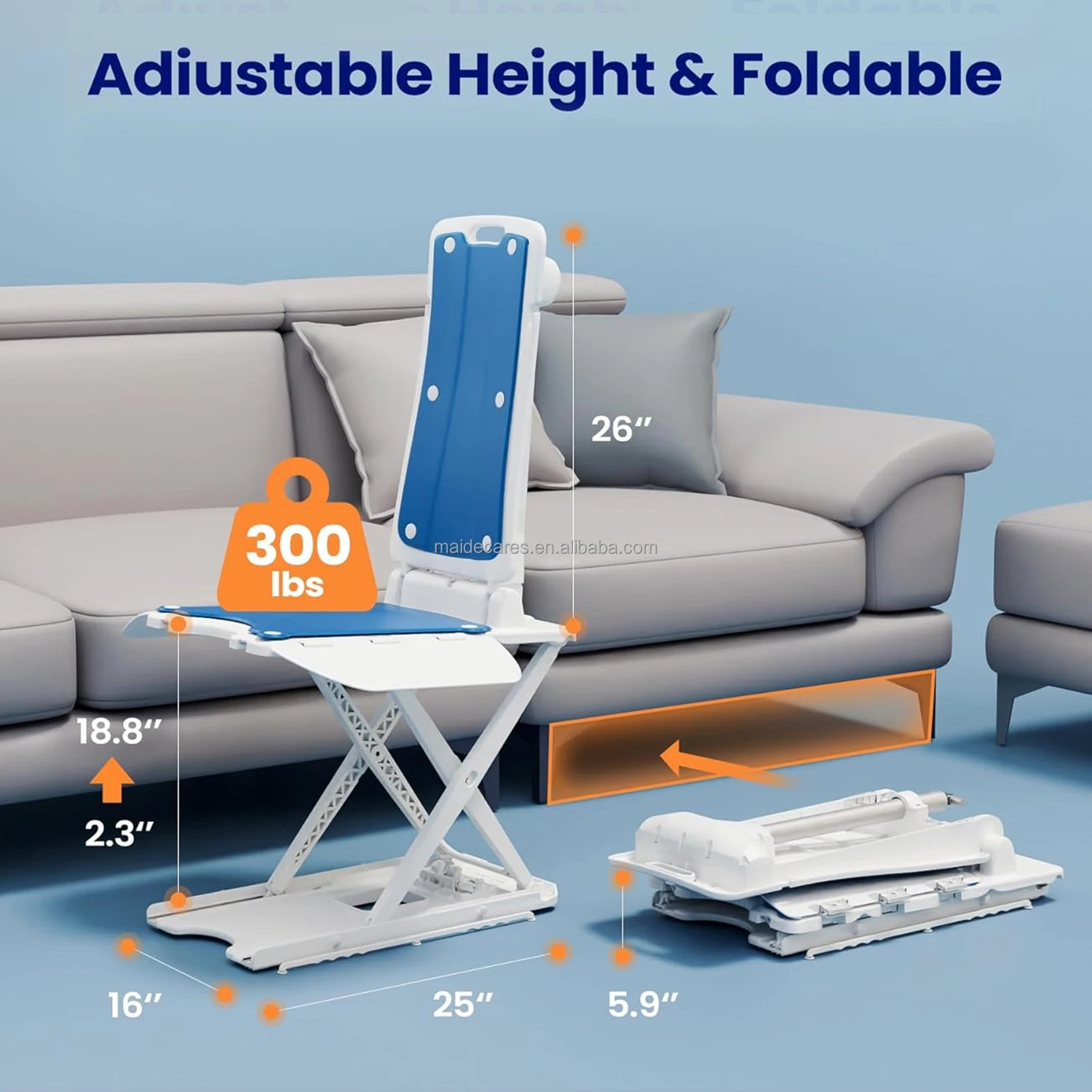 Patient Transfer Chair Bathroom Safety Equipment Motorized Adjustable Patient Lift Transfer Chair Patient Lift for Home