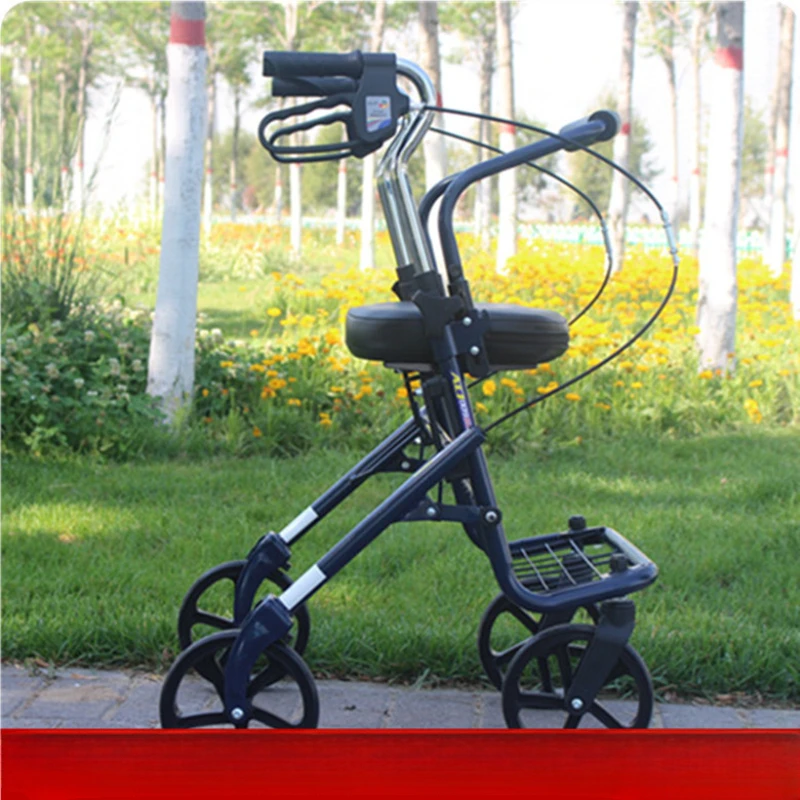 

Elderly Folding Portable Shopping Elderly Carrying Small Pulling Shopping Cart Four Wheeled Assisted Walking Cart