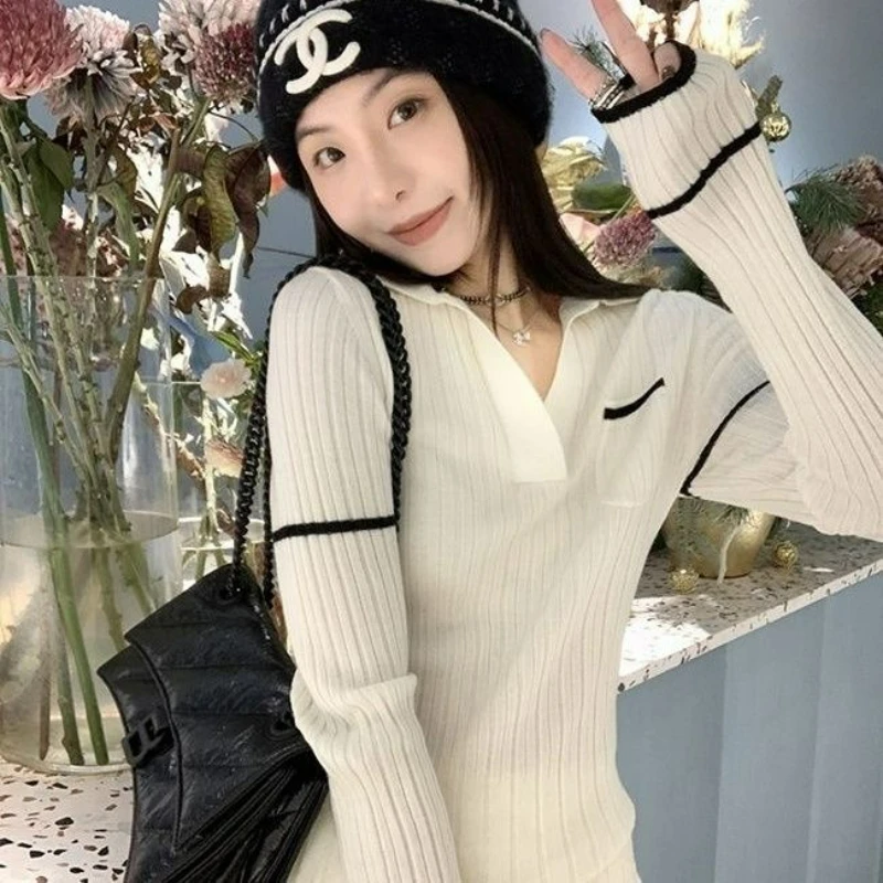 

2025 Autumn Fashion New Women Pullover Sweaters Knitted Jumper Tops Long Sleeve Autumn Basic Solid Female Sweater Versatile B123