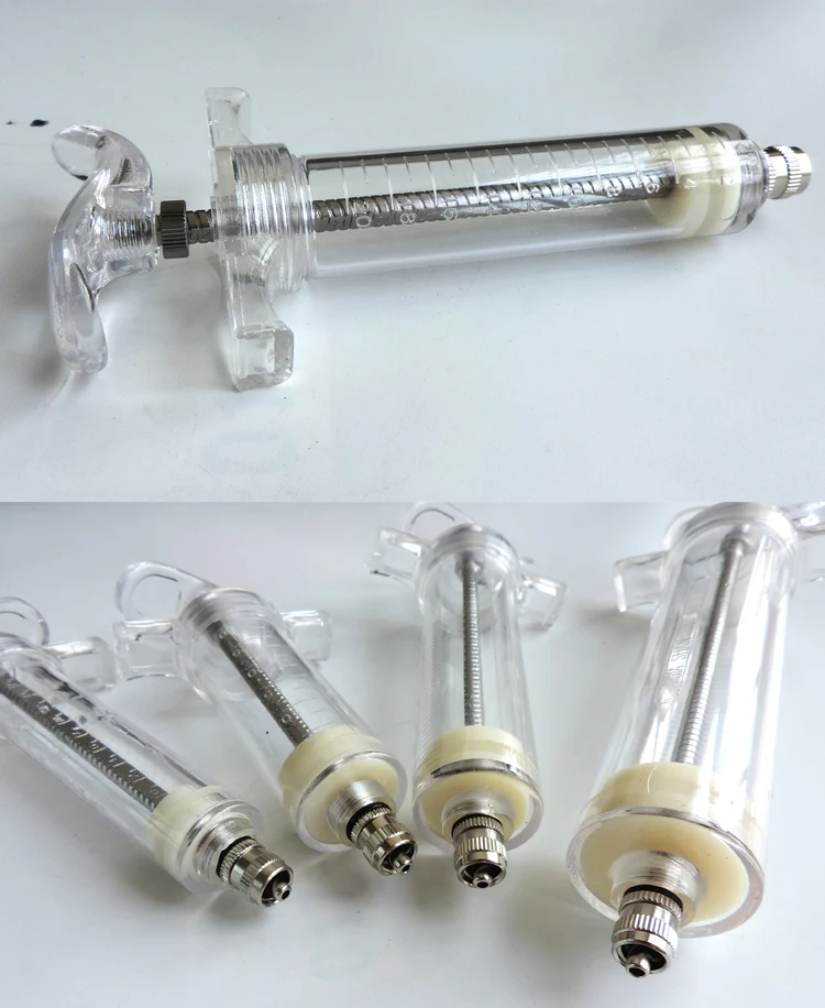 20 ml, 30 ml, 50 ml, 100 ml, Veterinär-Kunststoff-Stahlspritze mit automatischer Injektion für Rinder, Schafe, Schweine, Geflügel – Detail 9