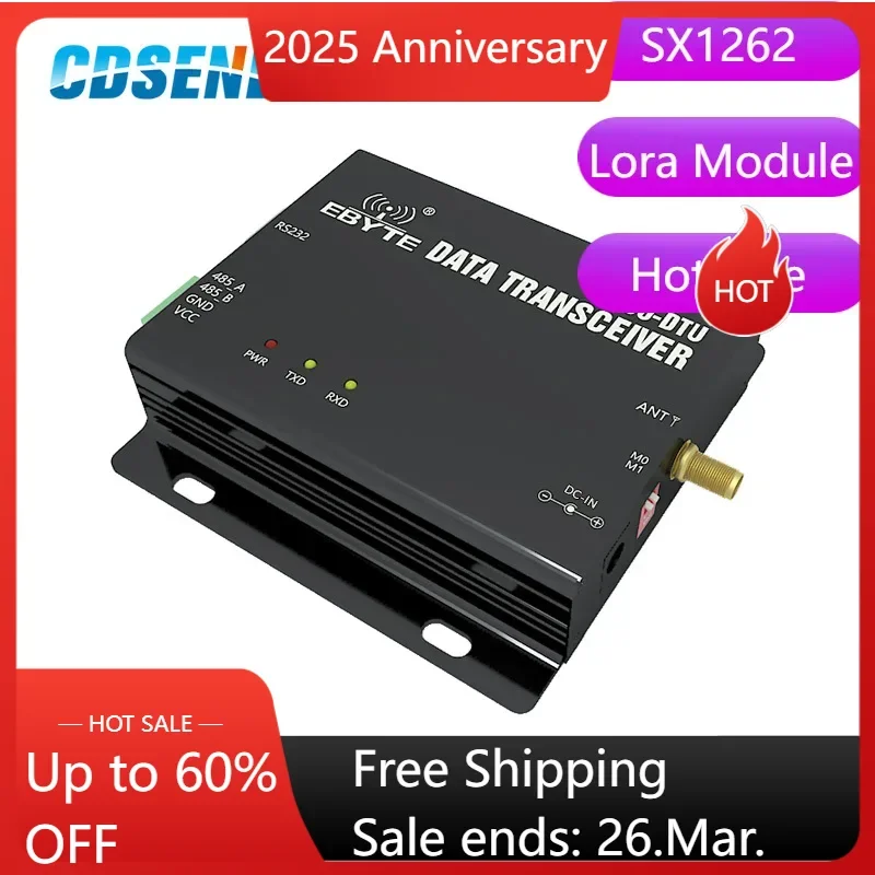 SX1262 SX1268  LoRa Module 433MHz 37dBm 14.4KM E90-DTU-400SL37 RSSI Relay Networking Modbus LBT RS232 RS485 Wireless Transceiver