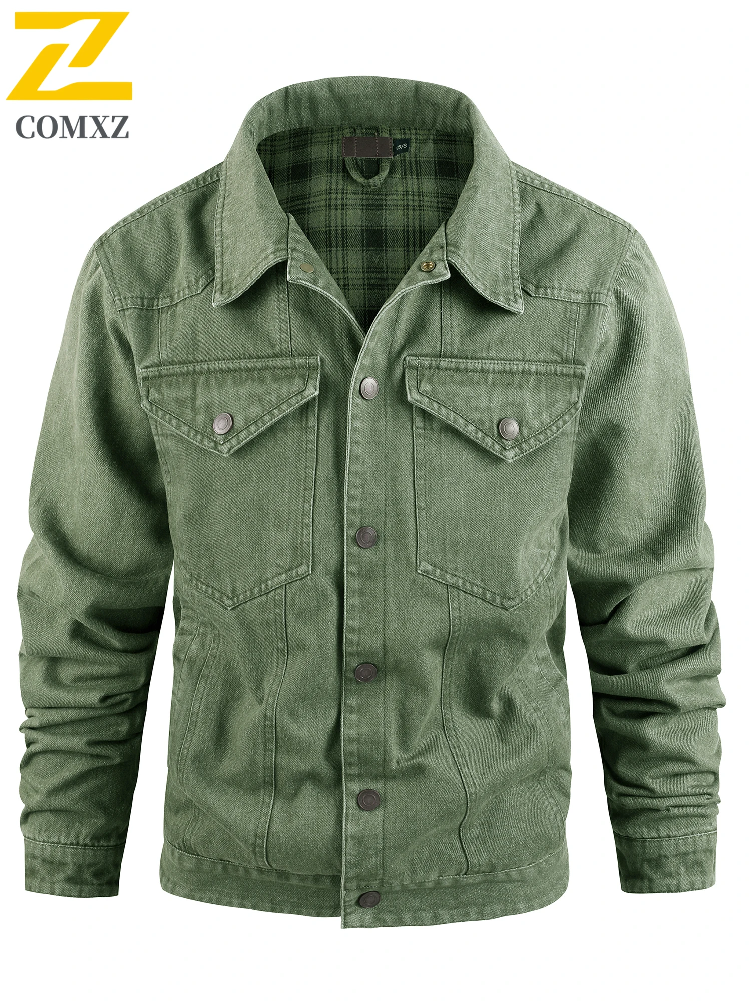 Brand Retro Denim Jacket Men Autumn Single Breasted Lapel Windproof Motorcycle Coat Men's Clothing Casual Solid Color Denim Coat