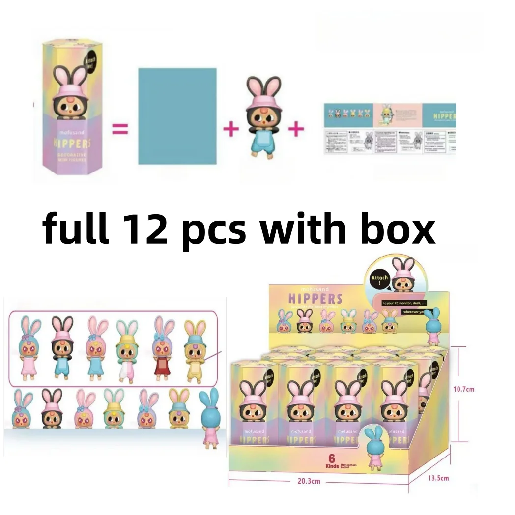 Mofusand Hippers Stitch Macaron Little Labubu Rabbit Series Decorative Mini Anime Figures Blind Box Kid's Christma Birthday Toys