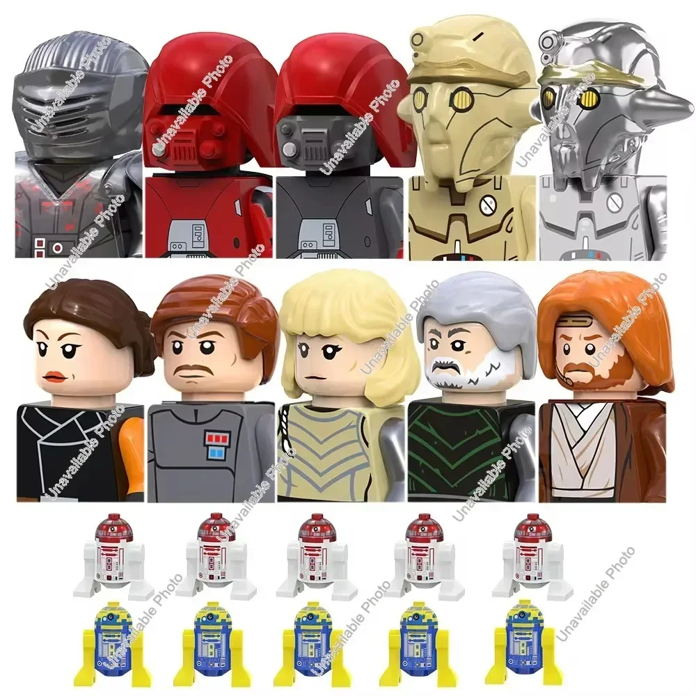 HEROCROSS Star Wars Building Blocks Mandalorian Moff Jiessie Rex Kylo Ren Obi-Wan Luke skywalker Dark Trooper Bricks Gifts Toys moc