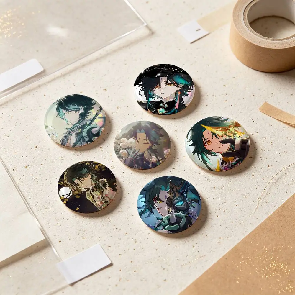Xiao Genshin Impact Badges 25 32 44 58 75 Mm Round Cosplay Pin Bag Decor Fans Collect Friends Gifts Brooch Souvenir
