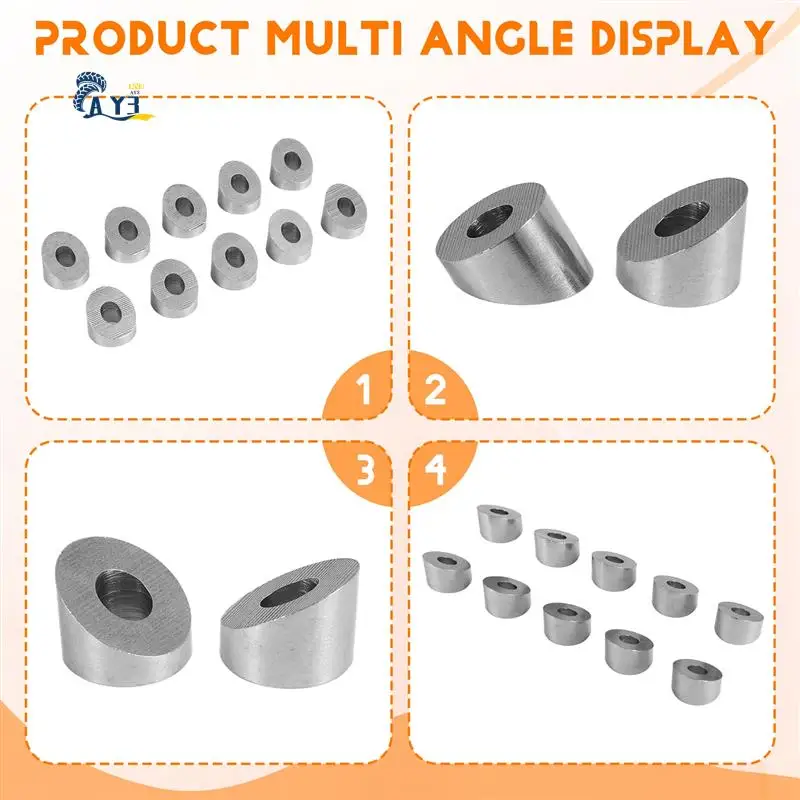 AY03-T316 Arandela biselada de ángulo de 30 grados de 1/4 pulgadas de acero inoxidable para kit de barandilla de Cable de cubierta de 1/8 pulgadas a 3/16 pulgadas/hardware de madera