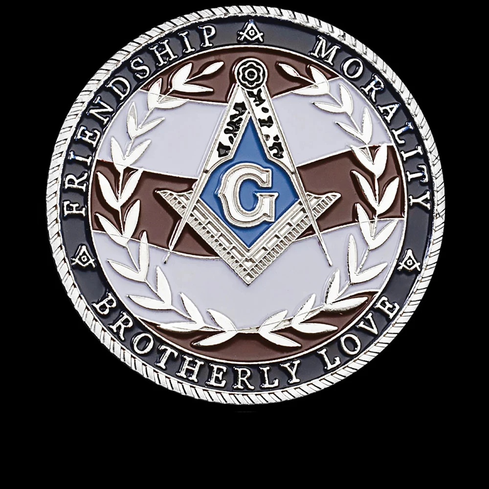 United States Freemason Military Veteran Souvenir Goin Silvery Plated Challenge Coins Collectible Gift