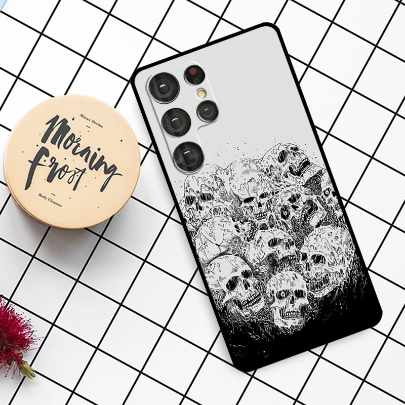Funda de calavera de moda gótica para Samsung Galaxy S21 S22 S23 S24 S25 Ultra S9 S10 S25 Plus S25 FE S20 FE