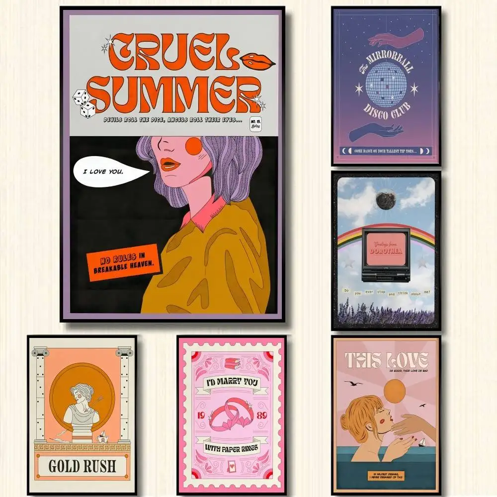 تايلور الهبي جدار اللوحة كلمات غلاف الألبوم الفن الصيف كاريكاتير المشارك ديكور المنزل لغرفة المعيشة غرفة نوم الهدايا #1