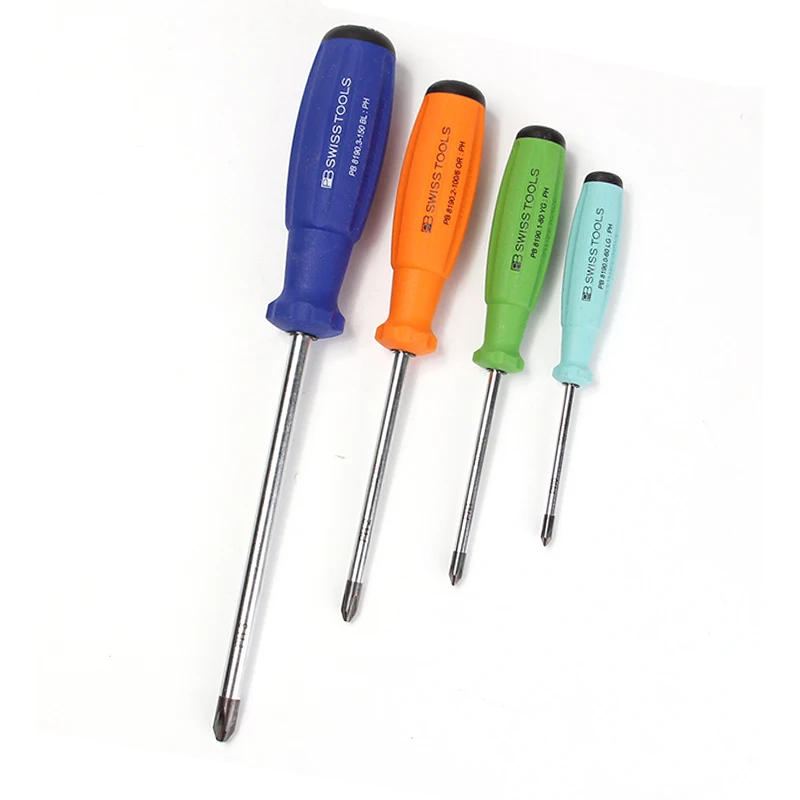 PB SWISS TOOL SwissGrip Screwdrivers for Slotted Screws Muti-color With Color Coded by Handle Size 8100 8190