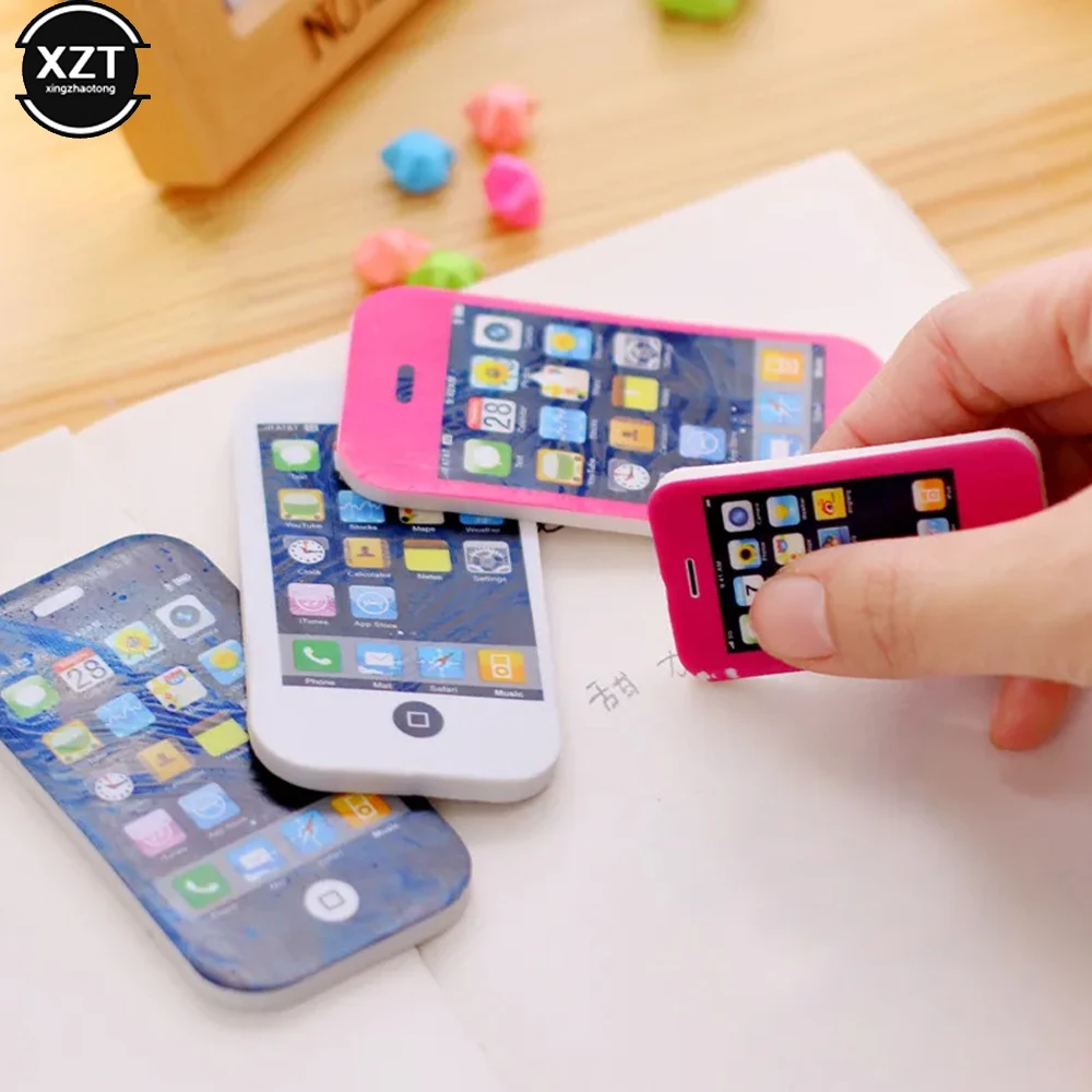 1pc Eraser Mobile Phone model Student Stationery Kid Toy School Supplies Office Eraser Random Colour