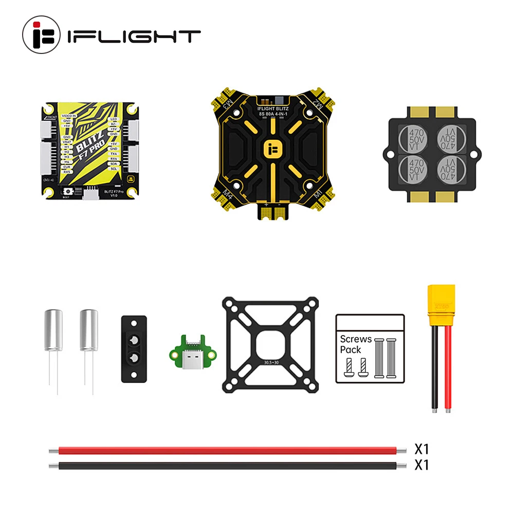 

IFlight BLITZ F722 F7 Pro Flight Controller BMI270 512MB BlackBox W/ BLITZ E80A 4IN1 ESC DShot150/300/600 4-8S for RC FPV Drone