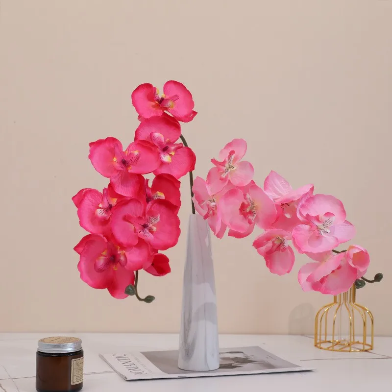 10Pcs Faxu 8Head Butterfly Orchids Diy Wedding Road Guide Flower Arrangement Party Home Decoration Non-woven Artificial Flowers