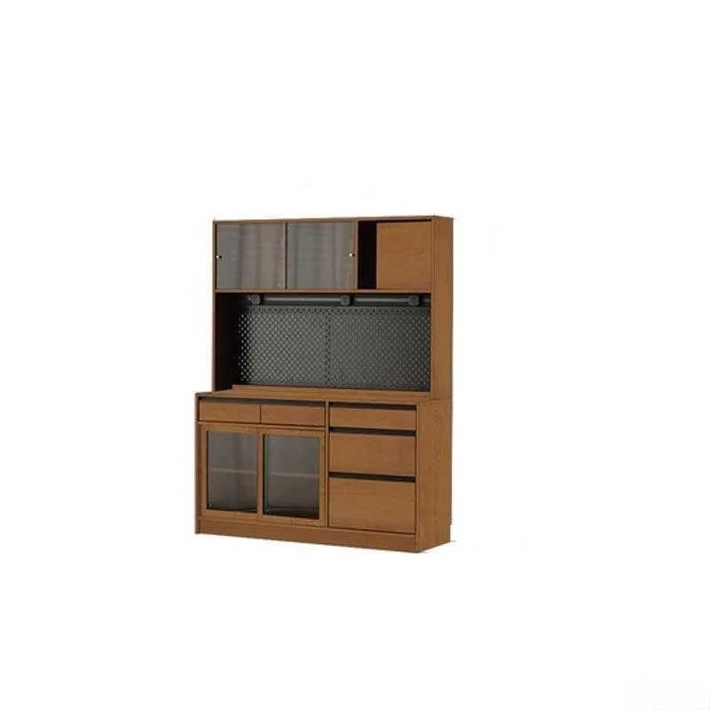 

Nordic black walnut integrated wall multi-functional all-solid wood cherry wood simple storage cabinet