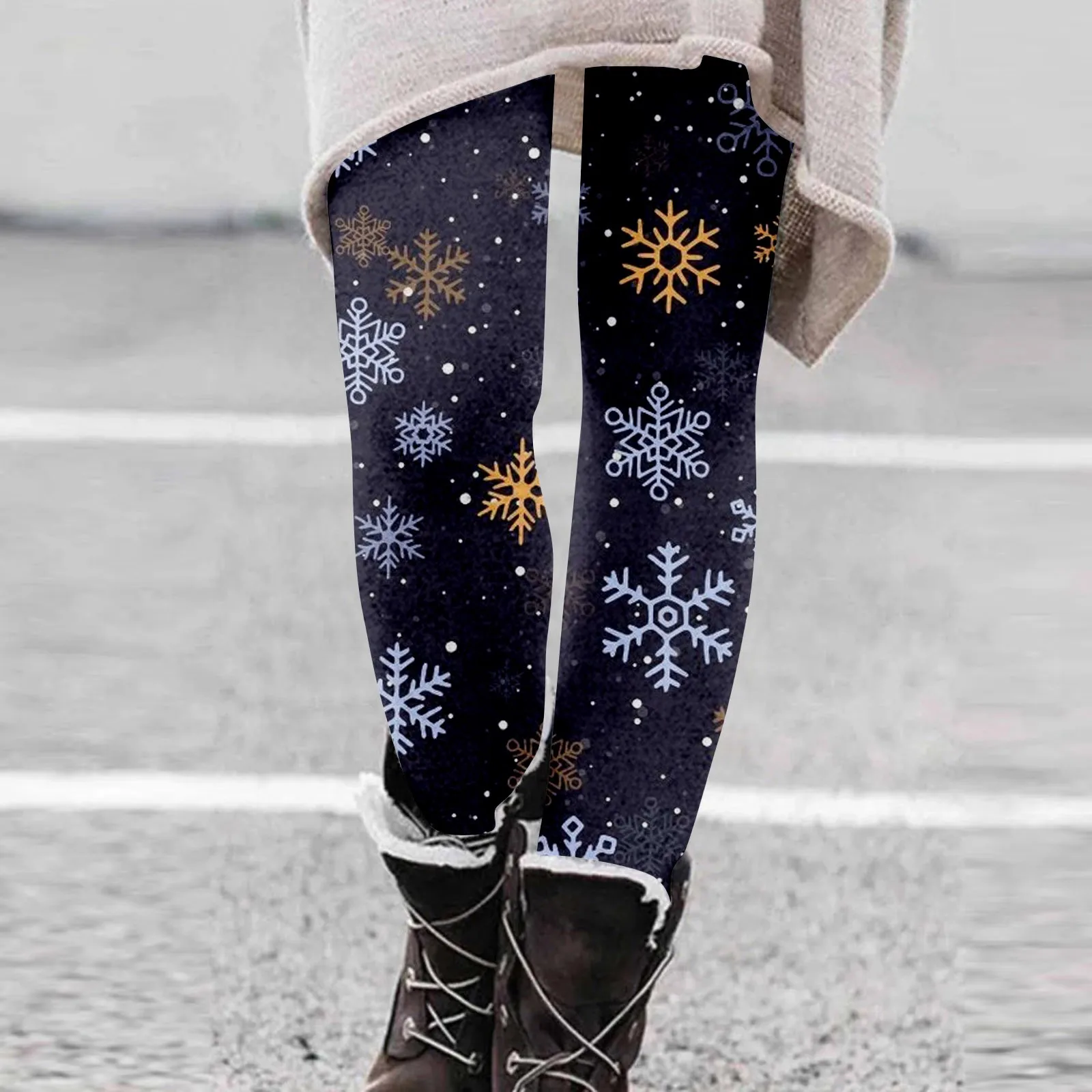 Christmas Winter Women Leggings Pants Plaid Printed Fashion Casual Long Slim Fit Stretchy High Waist Trousers Plus Size Clothing