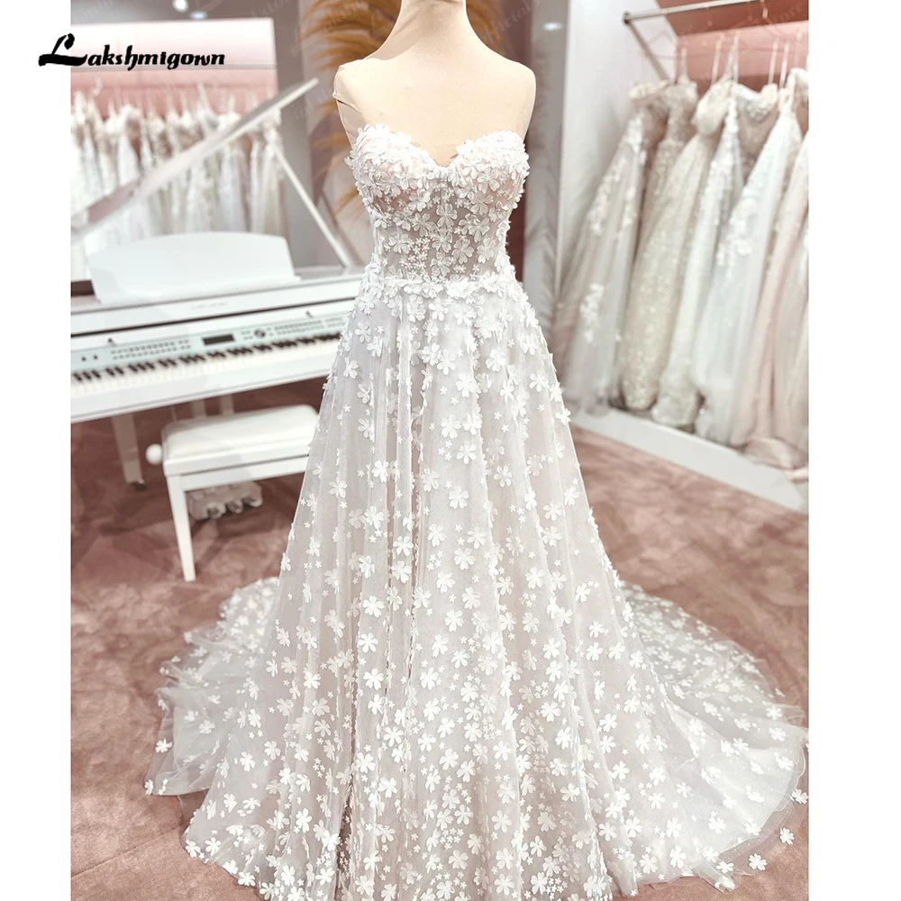 Lakshmigown Floral Lace Wedding Gowns For Women 2024 Hochzeitskleider Sweeteart Elegant Church Bridal Dress vestidos para mujer