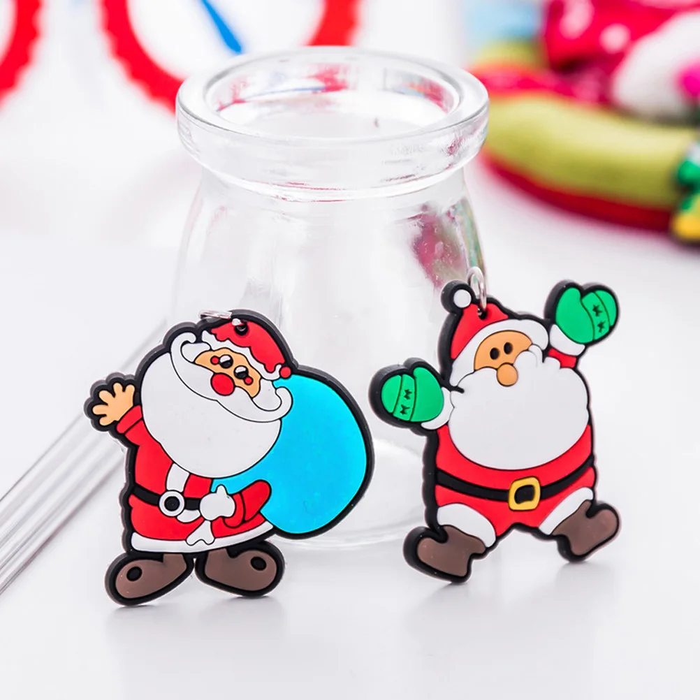 

12Pcs Xmas Key Chain Santa Claus Pendant Ornament for Bag Decoration Key Accessory Holiday Christmas Gift Bag Pendant