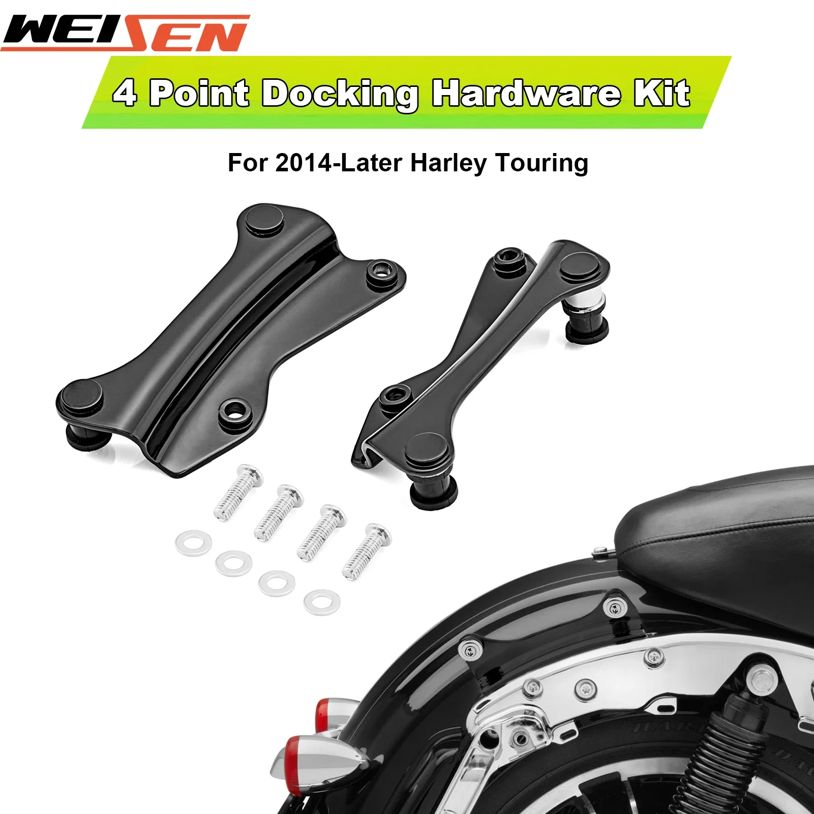 

Motorcycle 4-Point Docking Hardware Kit for 2014-2024 Harley Touring ROAD KING、ELECTRA GLIDE、STREET GLIDE、ROAD GLIDE Accessories