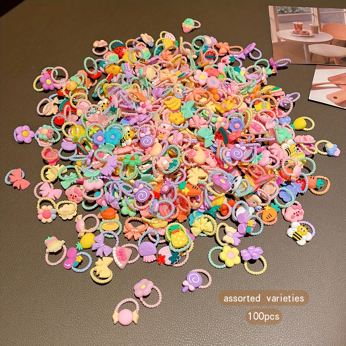 청소년을 위한 50/100개 탄성 헤어 밴드 - 일상 캐주얼 사용을 위한 다용도 솔리드 컬러 헤어 타이, 합성 고무 헤어 액세서리