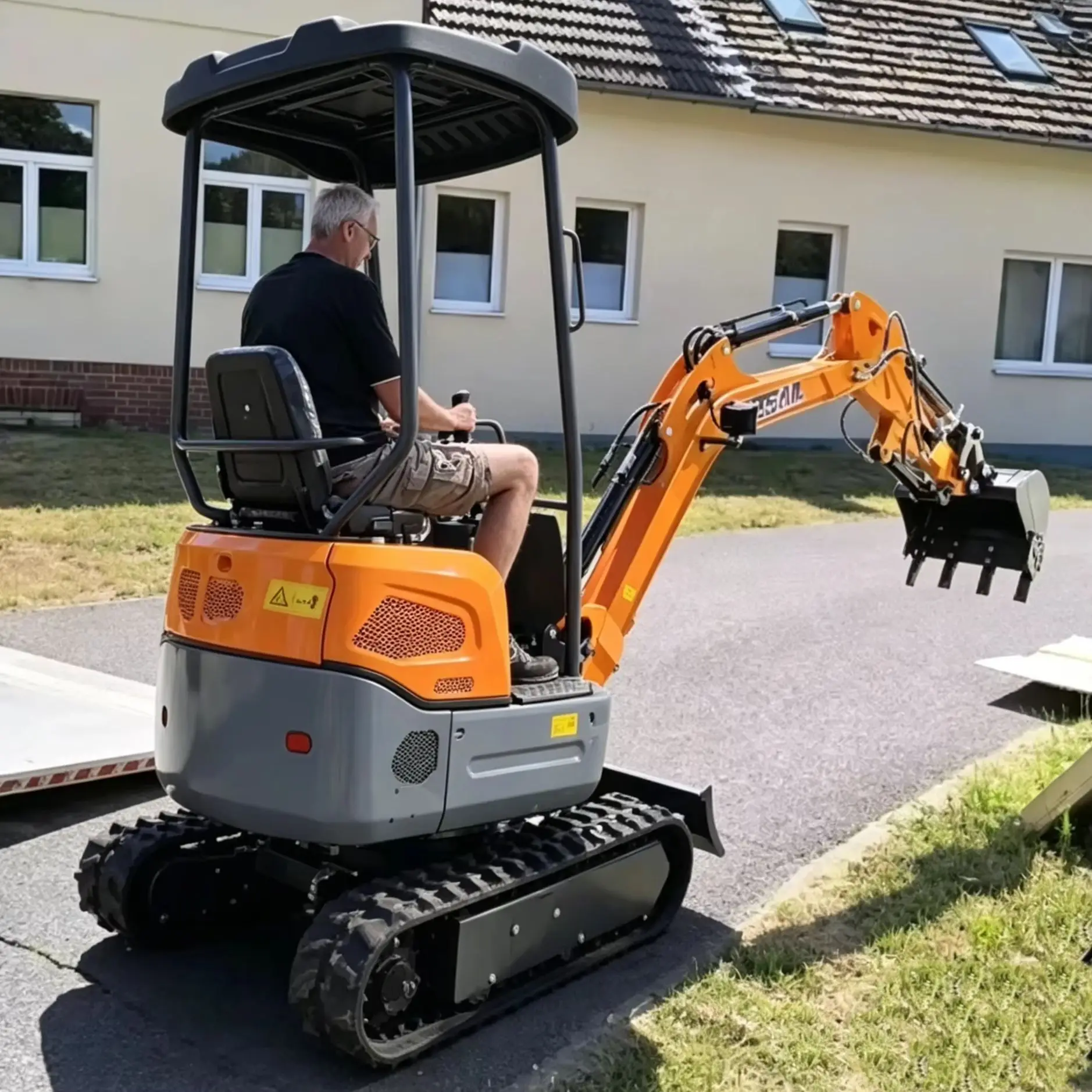 

1.2 Ton Mini Hydraulic Excavator Small Digger With Dozer Blade Farm Orchard Digging Backfilling Earthmoving Machine Customized