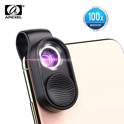 APEXEL100X Digital microscope lens macro mobile LED Fill Light  micro pocket lenses for iPhonex xs max Samsung  all smartphones