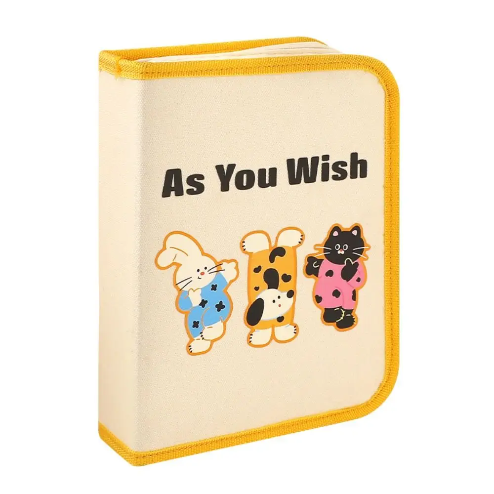 Creative Book Shape Pencil Case Large Capacity Cartoon Korean Style Stationery Bag 9 Layers Zipper Animal Pencil Pouch