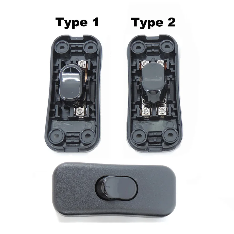 2pcs 실용적인 클래식 블랙 인라인 ON/OFF 테이블 램프 책상 조명 코드 케이블 스위치 전기 액세서리