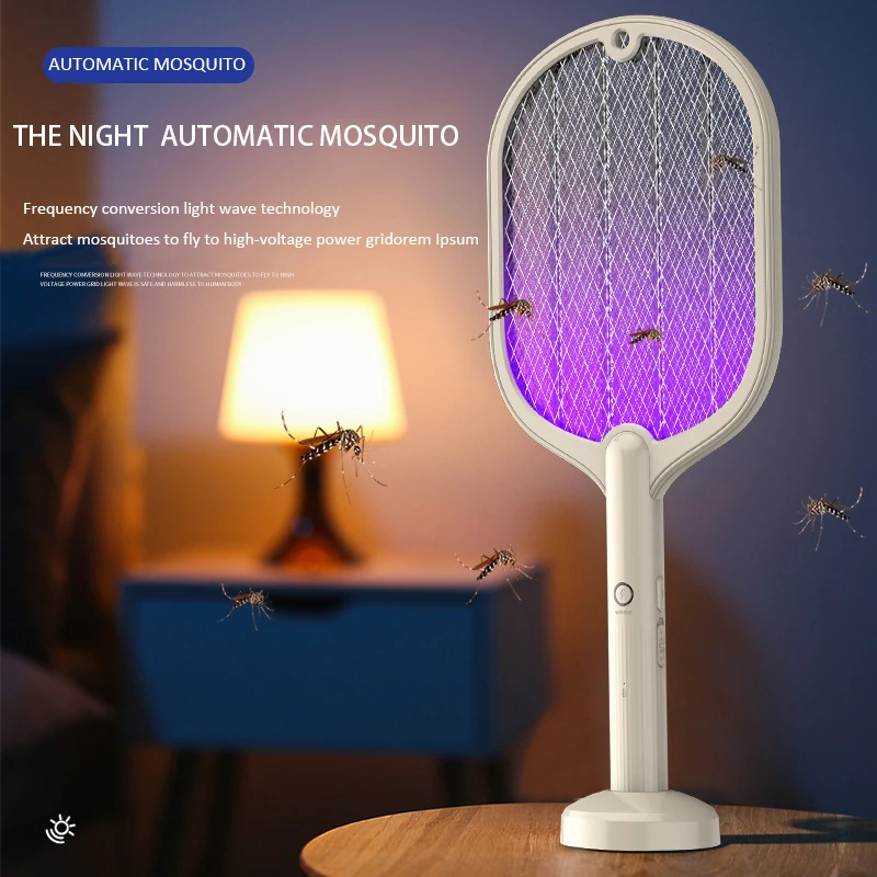 Efficient Electric Shock Mosquito Swatter Mosquito Killer Lamp Intelligent Household USB Recharg eable Bug Zapper Mosquito Trap