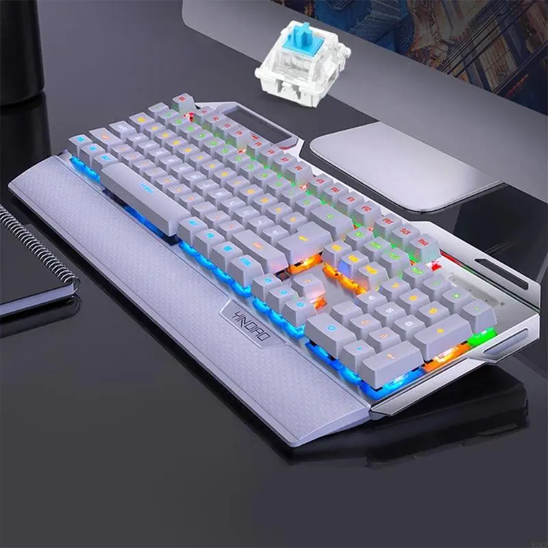 คีย์บอร์ดเกมเครื่องจักรกล B0KF กันน้ำ 104 ปุ่มคีย์บอร์ด backlit สำหรับ โทรศัพท์มือถือ hoder สล็อตสำหรับพีซีเกมเมอร์ตัก