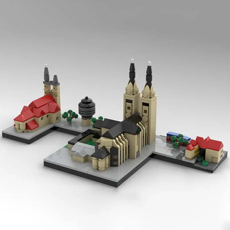 MOC Landmark Architecture รุ่น Halberstadt Skyline Building Blocks เมืองที่มีชื่อเสียง Street View อิฐของเล่นคอลเลกชันของขวัญวันเกิด