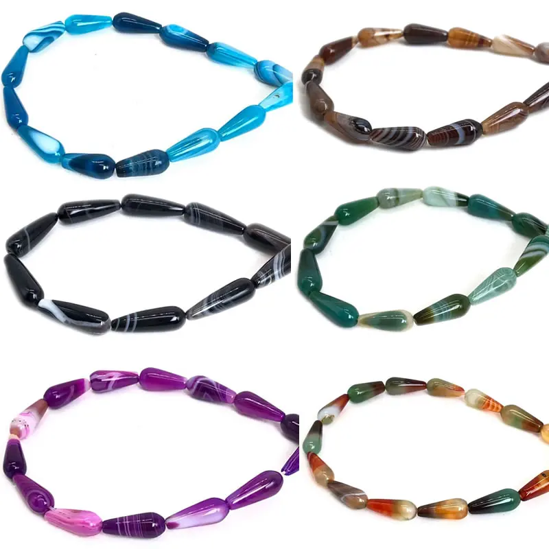 6X16/10x30mm Faceted Water Drop Shape Onyx Stone Natural Botswana agate Loose Beads for Jewelry DIY Earring pendant Making