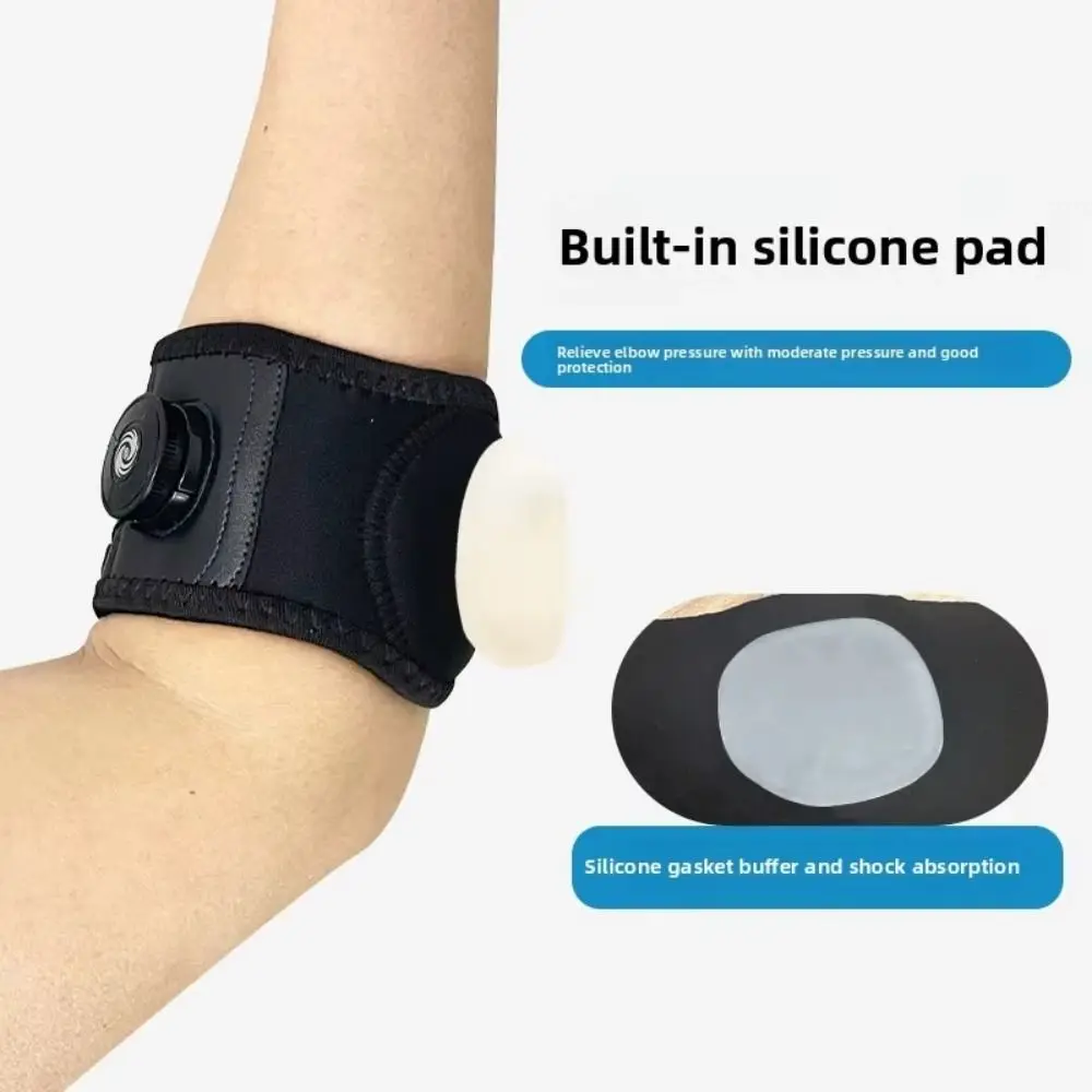 

Knob Adjustable Arm Support Band Built-in Silicone Pad Pressurized Tennis Elbow Brace Breathable Non-slip