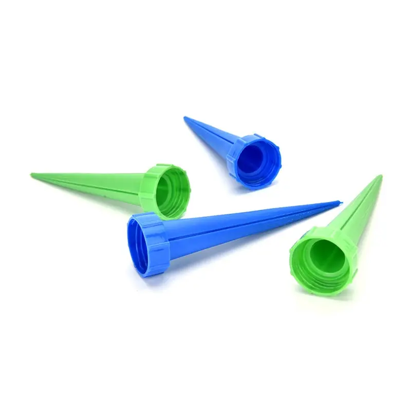 12 pçs automático jardim cone rega spike planta flor waterers garrafa sistema de irrigação cores aleatórias