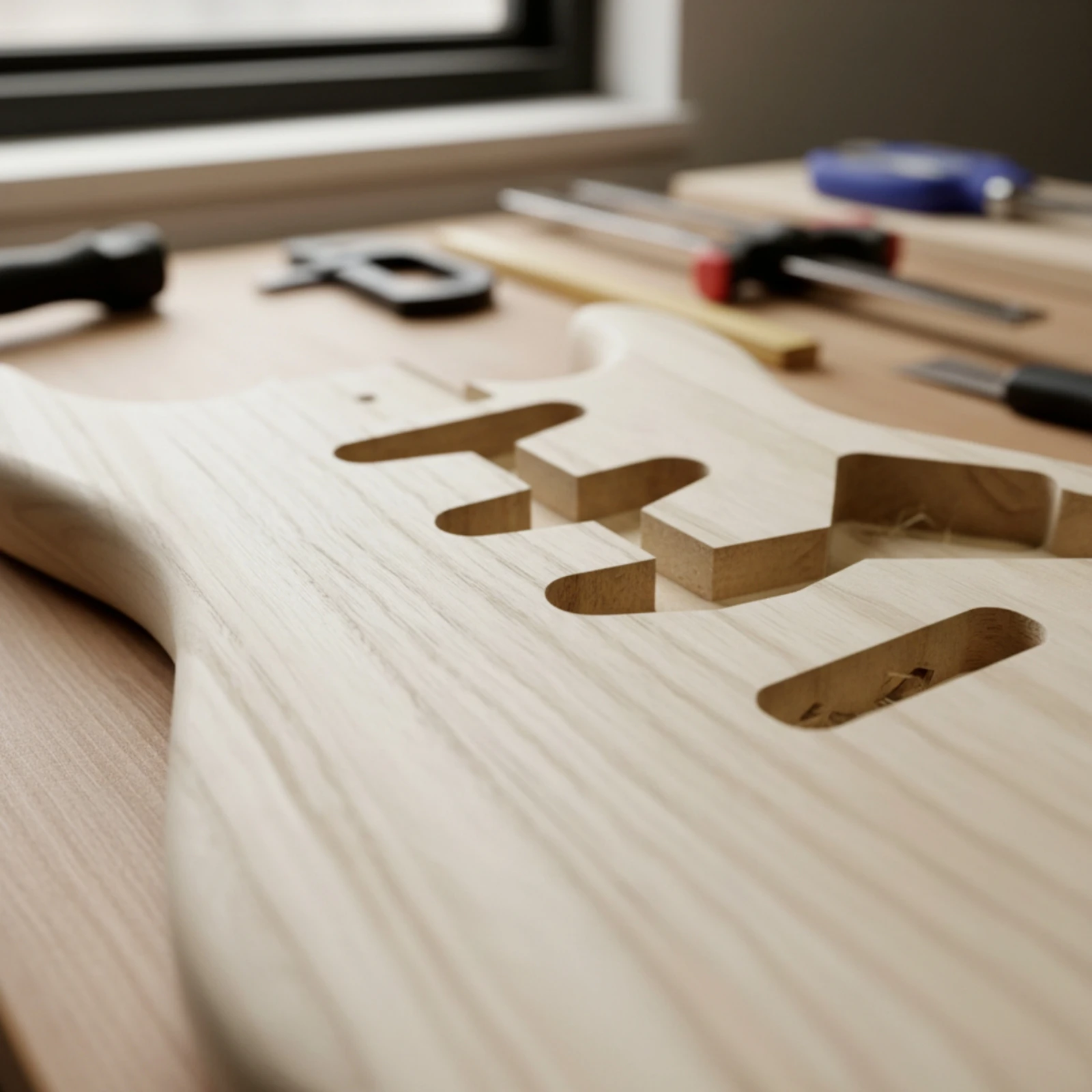 S & T Style Guitar Body Routed Cavities Unfinished Guitar Body Musical Instrument Part DIY Painting Customizable