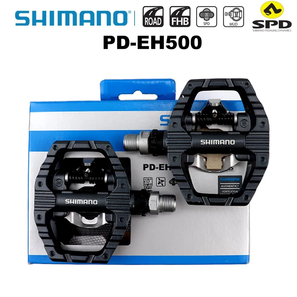 SHIMANO PD ED500 EH500 Dual-Sided Platform / Clipless SPD Pedals with Cleat SM-SH56 Original PD-ED500 PD-EH500